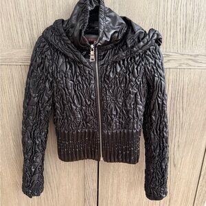 Prada Black Quilted Cropped Jacket